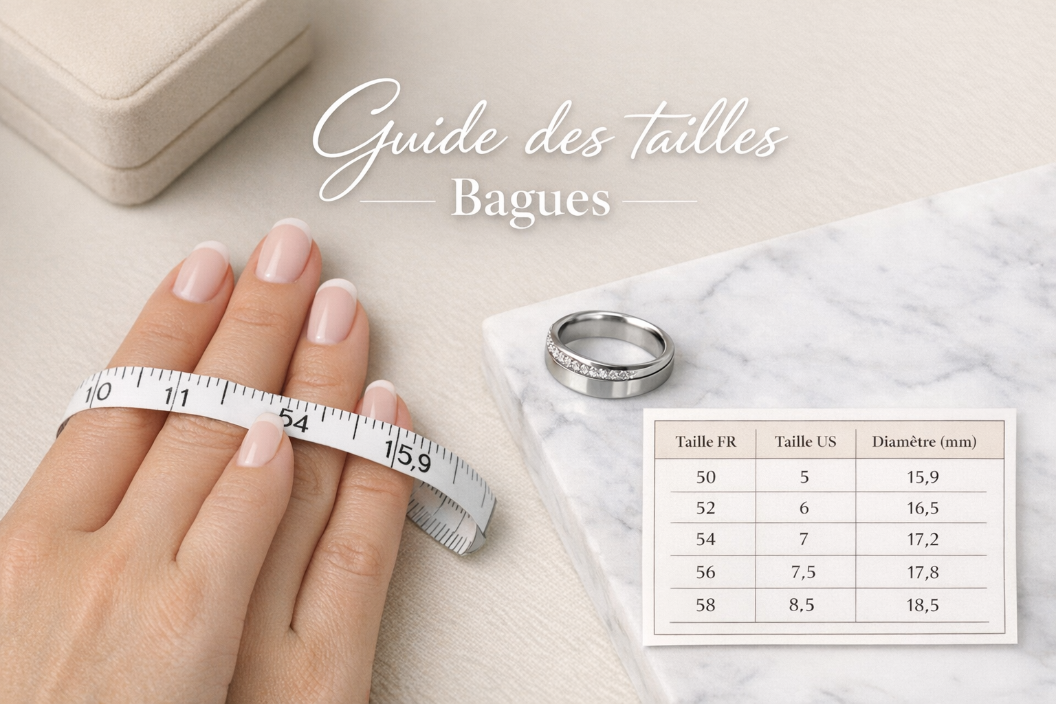 Guide des tailles – Comment choisir la bonne taille de bague ?