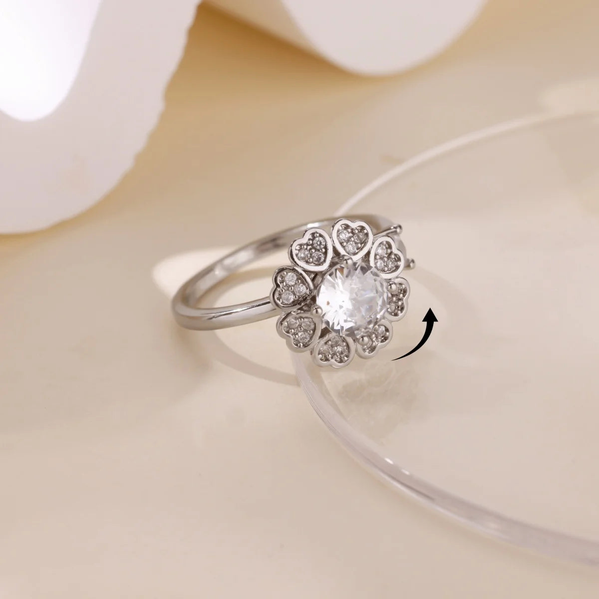 Bague Heart Bloom Spin - Bague Anti Stress Tournante