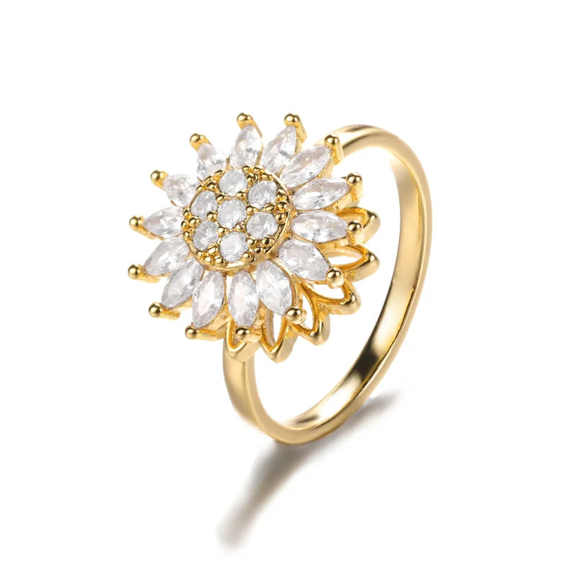Bague Sunflower Spin - Bague Anti Stress Tournante