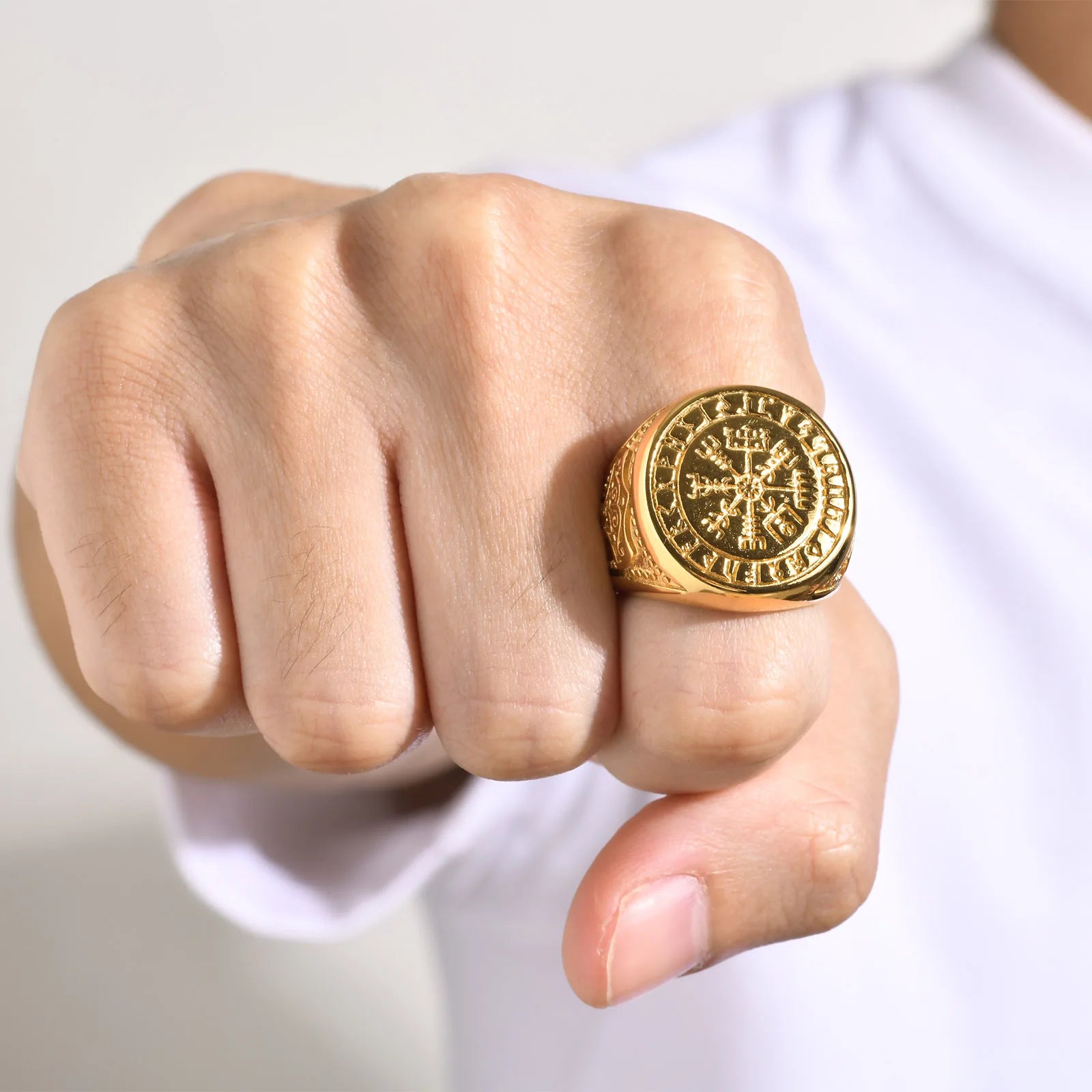 Chevalière Vegvisir - Acier Inoxydable Homme