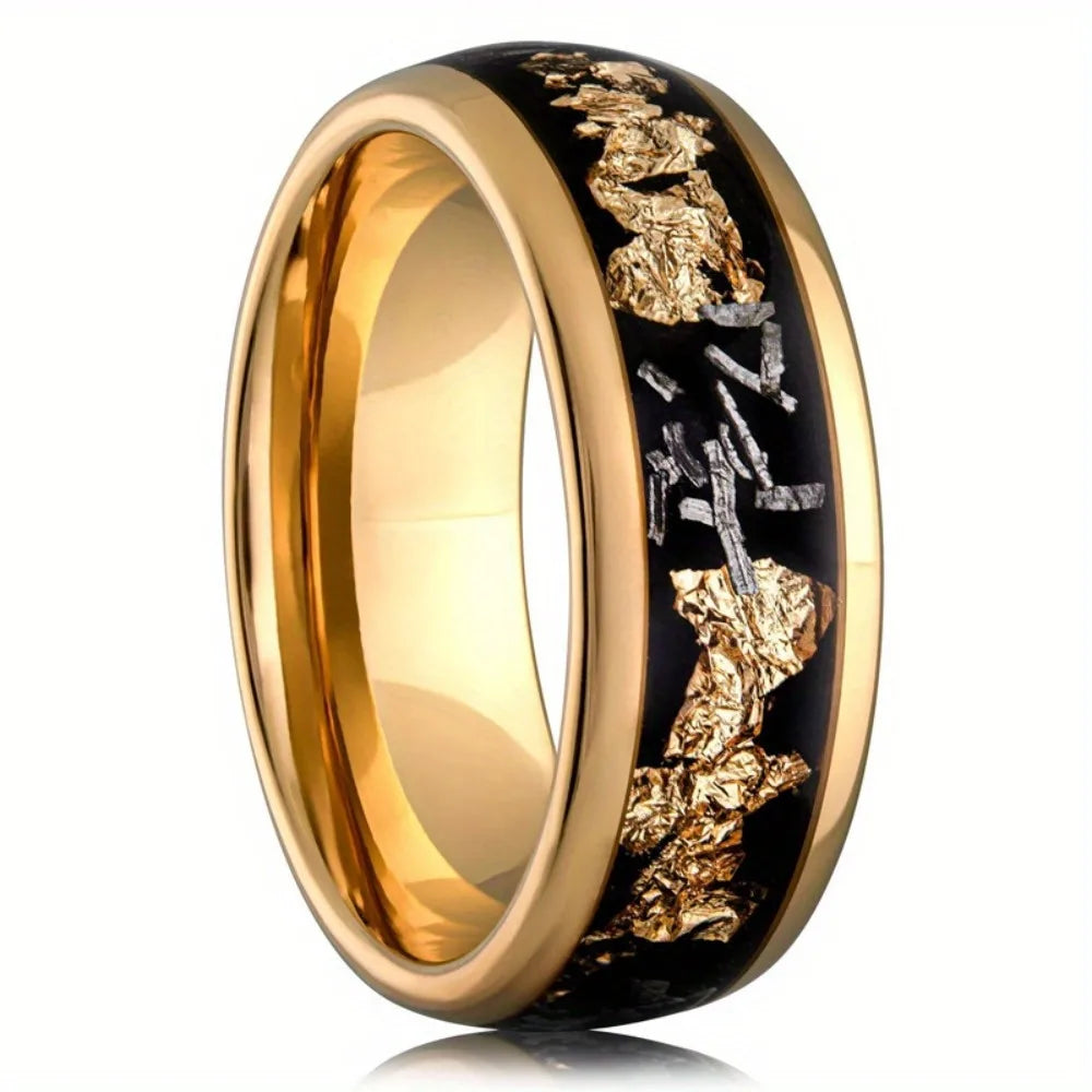Bague Gold Inlay - Acier Inoxydable Homme