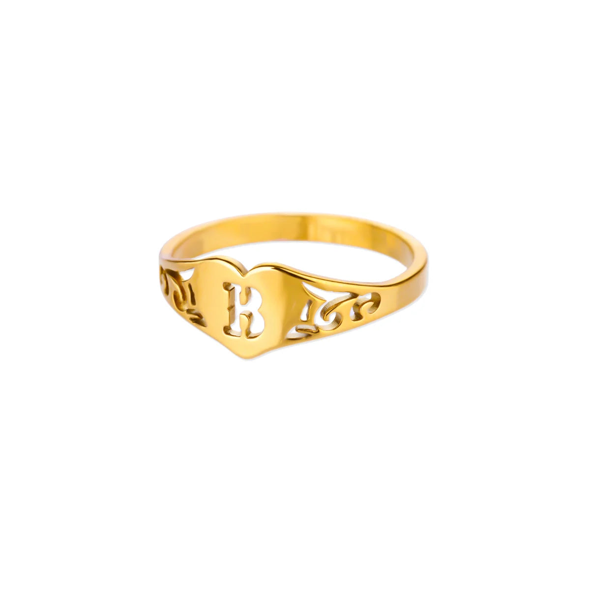 Chevalière Initial - Acier Inoxydable Femme