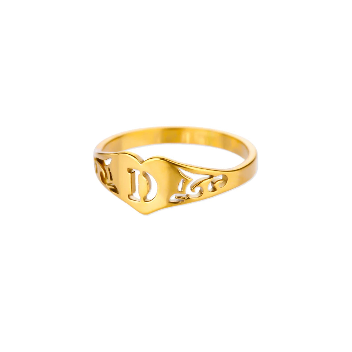 Chevalière Initial - Acier Inoxydable Femme