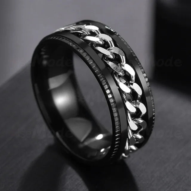 Bague Chain - Acier Inoxydable Homme